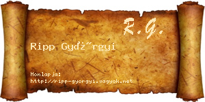 Ripp Györgyi névjegykártya